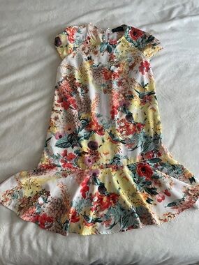 Cute Floral Ruffle Hem Summer Dress